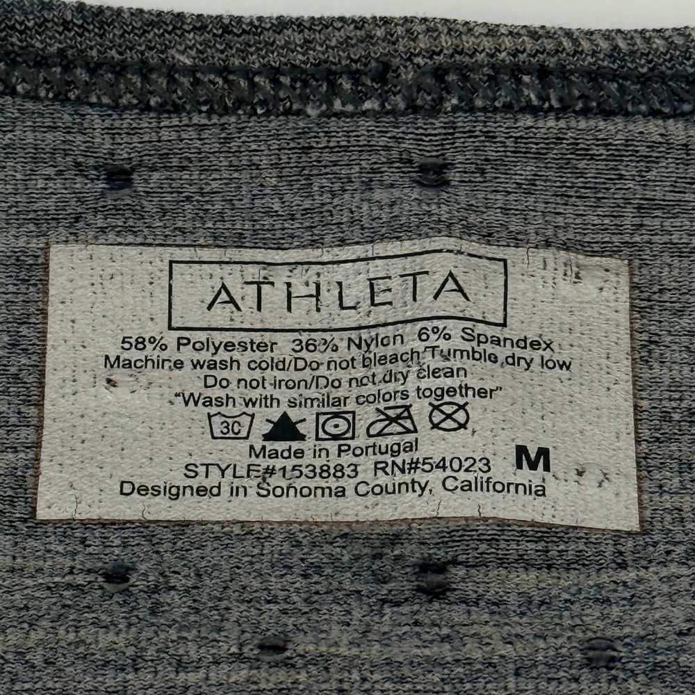 Athleta Radiance Tee Womens Medium Gray Space Dye Athletic Stretch Scoop top‎ - Picture 2 of 9